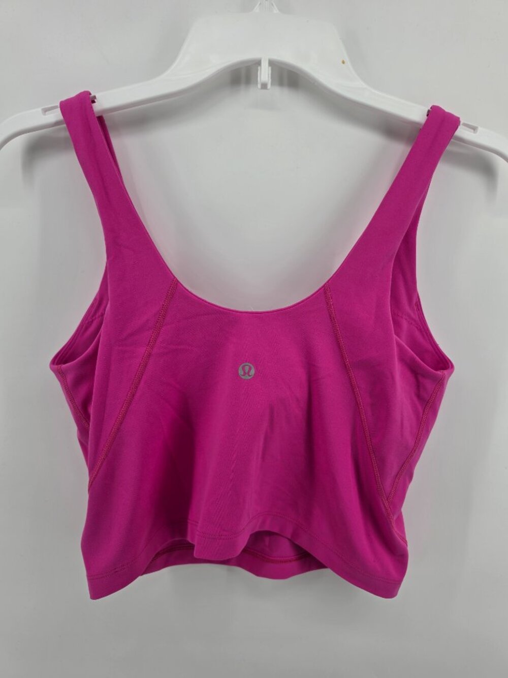 Lululemon Pink Magenta V-Neck Crop Tank Sports Bra Womens Medium - Picture 6 of 10